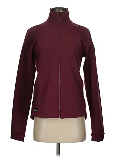Pre-owned Saucony Track Jacket In Burgundy