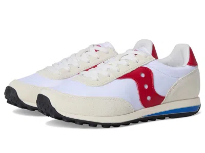 Saucony Trainer 80 Kdz (little Kid/big Kid) Kid's Shoes White Red : 13 Little Kid M, Leather In Multi
