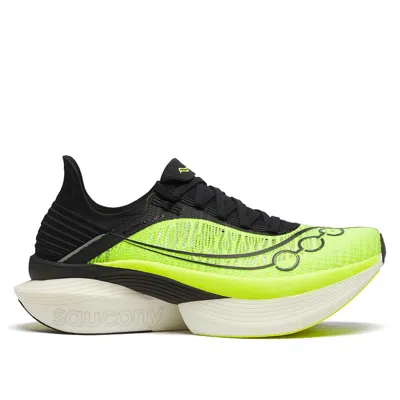 Saucony Unisex Endorphin Elite 2 Running Shoes In Citron/black In Green