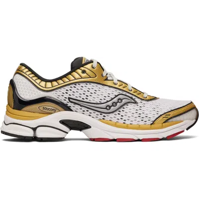 SAUCONY WHITE & GOLD PROGRID PARAMOUNT SNEAKERS