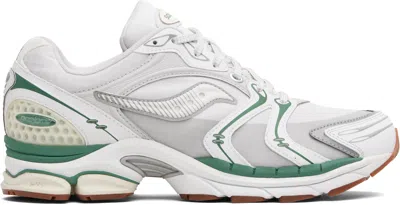 Saucony White & Green Progrid Triumph 4 Sneakers