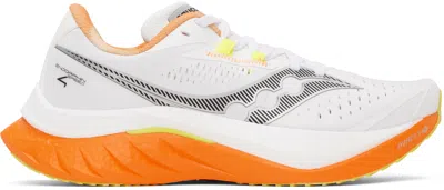 Saucony White Endorphin Speed 4 Sneakers In White/peel