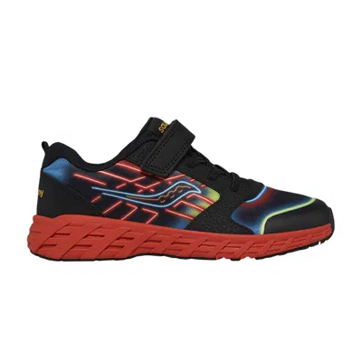 Pre-owned Saucony Wind 2.0 A/c Big Kid 'neon Black Red' | Kid's Size 1