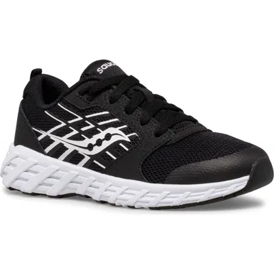 Saucony Kids'  Wind 2.0 Water Repellent Sneaker In Black/white