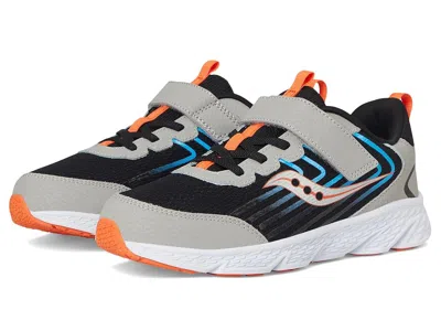 Saucony Wind 3.0 Alternative Closure (little Kid/big Kid) Kid's Shoes Black/grey : 13 Little Kid M, Leather/ In Multi