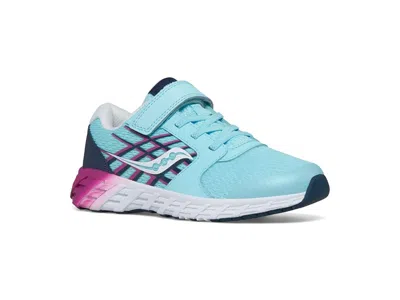 Saucony Wind A/c 2.0 (little Kid/big Kid) Kid's Shoes Blue/pink : 5 Big Kid M, Leather