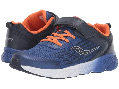 Saucony Wind A/c (little Kid/big Kid) Boys Shoes Navy : 10.5 Little Kid W, Textile In Blue