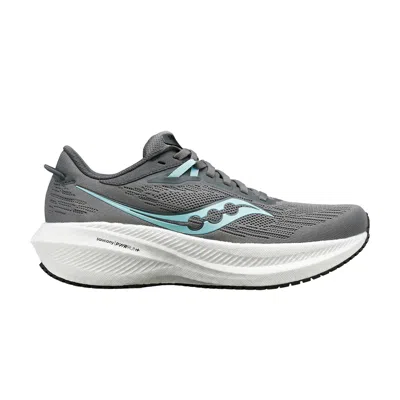 Pre-owned Saucony Wmns Triumph 21 'gravel Aqua' In Grey
