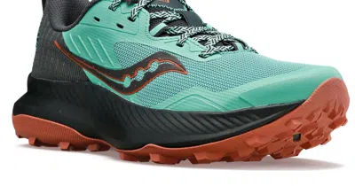 Saucony Women's Blaze Trail Shoes In Spring/wood In Green