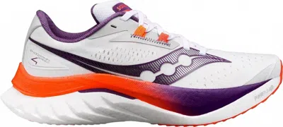 SAUCONY WOMEN'S ENDORPHIN SPEED 4 RUNNING SHOES IN WHITE/VIOLET