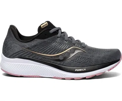 Saucony Women's Guide 14 Running Shoes In Charcoal/rose In Multi