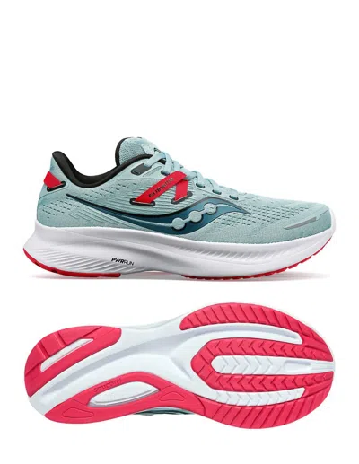 Saucony Women's Guide 16 Running Shoes In Mineral/rose In White