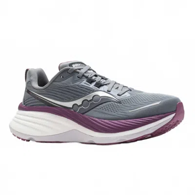 SAUCONY WOMEN'S HURRICANE TWENTY FOUR SNEAKER IN FLINT/VIOLA