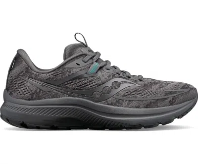 Saucony Women's Omni 21 Running Shoe In Asphalt In Black