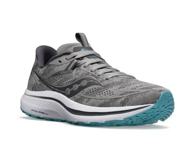 SAUCONY WOMEN OMNI 21 RUNNING SHOES IN ALLOY/RAINFALL