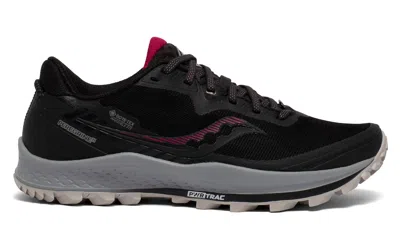 Saucony Women's Peregrine 11 Gtx Trail Running Shoes In Black/cherry