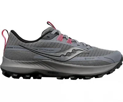 Saucony Women's Peregrine 13 Gtx Trail Running Sneakers In Gravel/black In Multi