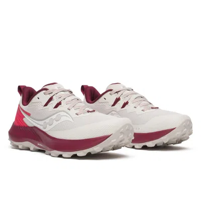 Saucony Women's Peregrine 14 - B Running Shoes In Dove/currant