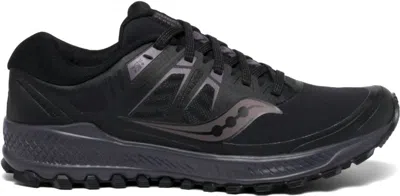 Saucony Women's Peregrine Shoes In Black/lavender In Animal Print