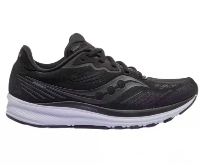 Saucony Women's Ride 14 Running Sneakers In Charcoal/black In Gray