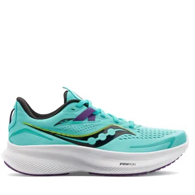 Saucony Women's Omni 20 Running Shoes - B/medium Width In Cool Mint/acid In Blue