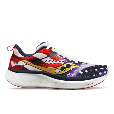 Saucony Women's Ride 17 Running Shoes In Stars & Stripes In Multi