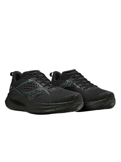 Saucony Womens Vegan Guide 17 Black Black Trainers In Black Fabric