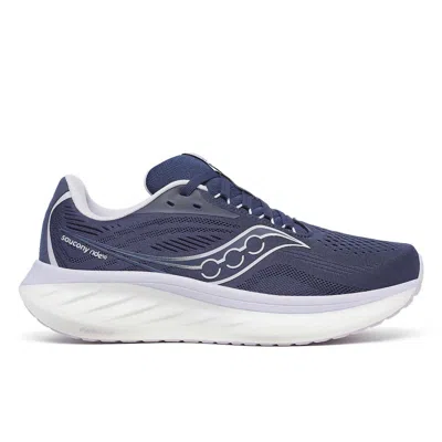 Saucony Women's Ride 18 Running Shoes In Navy/aster In Blue