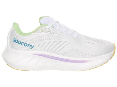 Saucony Women's Ride 18 Running Shoes In White/verbana