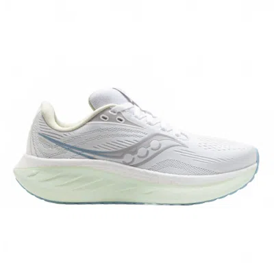 Saucony Women's Ride 18 Shoe In White/lettuce Blanc/laitue In Multi
