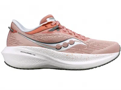 Saucony Women's Ride 21 Running Shoe In White/pink In Multi