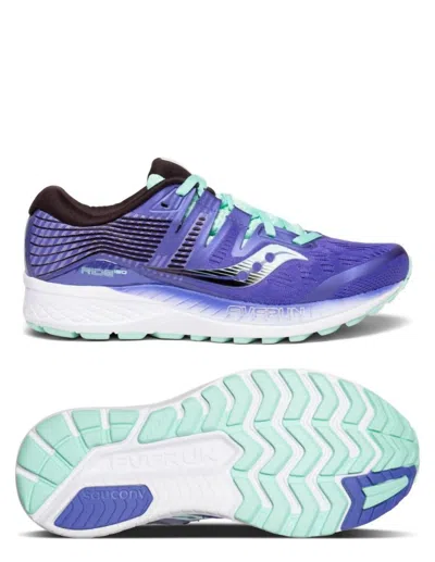 Saucony Women's Ride Iso Running Shoes In Violet/black/aqua In Multi