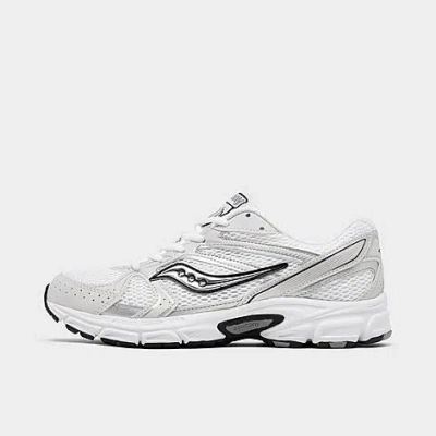 Saucony Lace-up Mesh Sneakers In White/silver