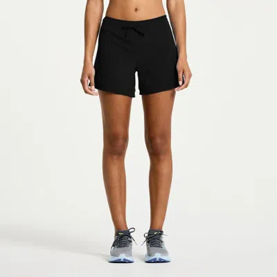 Saucony Women's  Outpace 5" Short Black In Blue