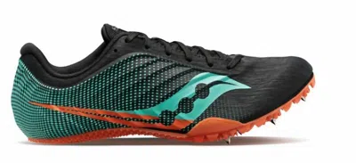 Saucony Women's Spitfire 5 Spike Shoes In Black Cool Mint