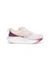 Saucony Women's Triumph 22 Running Shoes In Moon/eggplant In White