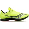 Saucony Women's Velocity Mp Spikes Shoes In Citron/black