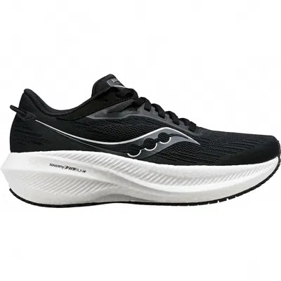 SAUCONY WOMENS TRIUMPH 21 RUNNING SHOES IN BLACK/WHITE
