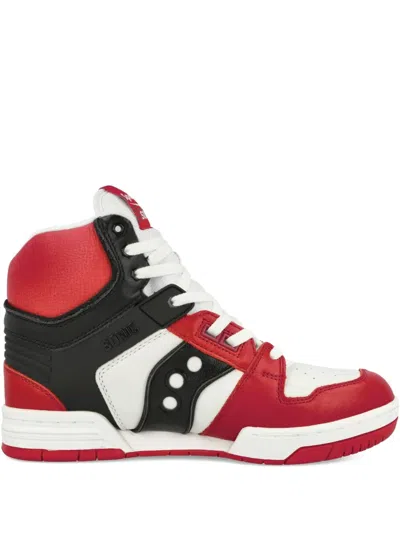 Saucony X Sonic Beams High-top Sneakers In Burgundy
