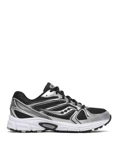 Saucony Leather Sneakers In Black/silver