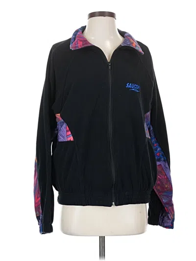 Pre-owned Saucony Zip Up Hoodie In Black