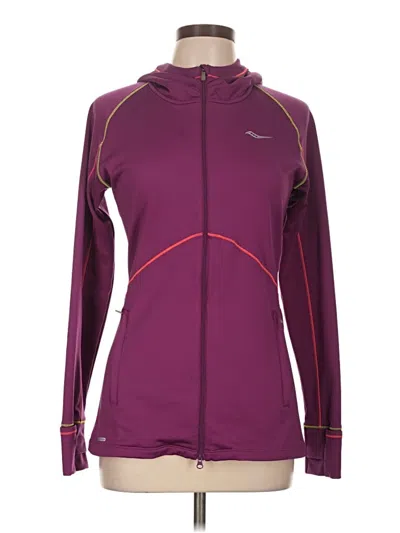 Pre-owned Saucony Zip Up Hoodie In Purple