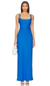 Saudade French Blue Maxi Dress In 蓝色
