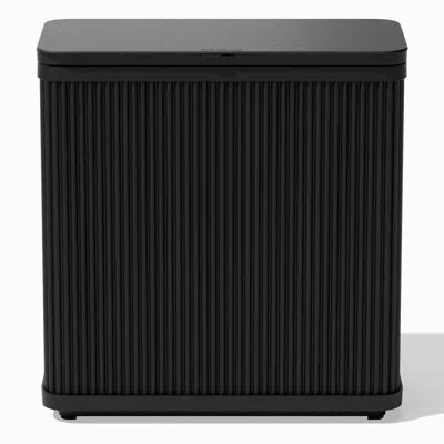 Sauder 30 Gallon Weatherproof Outdoor Garbage Can With Lid, Heavy-duty Dual Bag Waste Container Ideal For P In Black