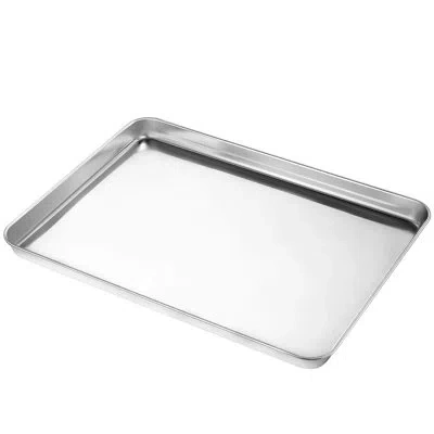 Sauder 3-piece Stainless Steel Baking Sheet Set, Non-toxic Heavy Duty Cookie & Cooking Trays For Baking And In Silver