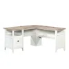 Sauder August Hill L Desk, Soft White Finish In White
