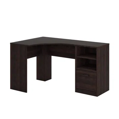 Sauder Beginnings Corner Desk, Cinnamon Cherry Finish In Black