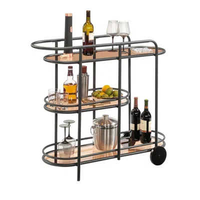 Sauder Coral Cape Storage Cart, Black Finish In Brown