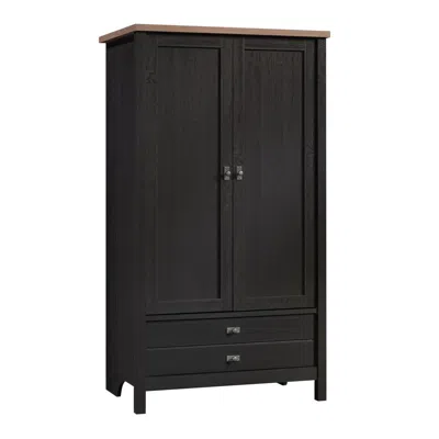 Sauder Cottage Road Armoire, Raven Oak Finish In Black