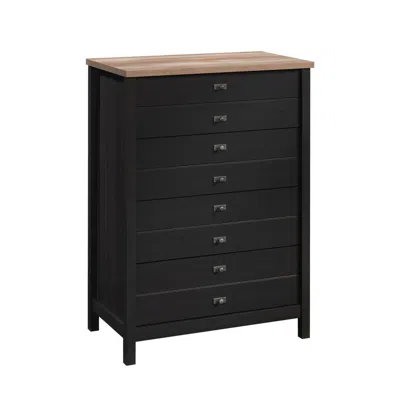 Sauder Cottage Road Chest, Raven Oak Finish In Black